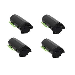 Remanufactured Lexmark 50F1X00 (501X) toner cartridges - extra high capacity yield - (pack of 4)