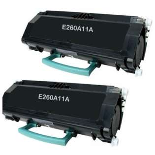 Replacement for Lexmark E260A11A toner cartridges - high capacity - 2-pack